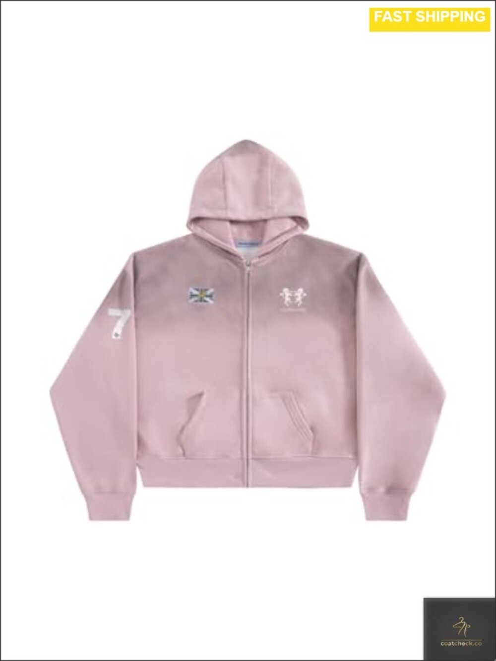 Vintage Washed Fleece Zip Up Hoodie Boxy Fit Streetwear Sweatshirt